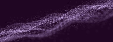 Altıgenlerden oluşan soyut teknolojik dalgalı arkaplan, 3 boyutlu illüstrasyon