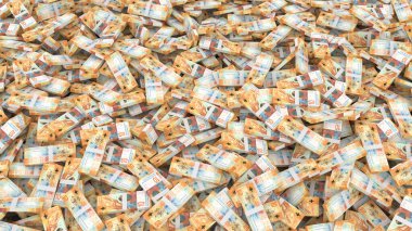 tüm çerçeve için 10 İsviçre frangı banknotları, 3d illüstrasyon