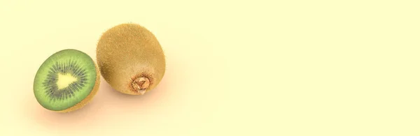Ακτινίδιο Κίτρινο Φόντο Τρισδιάστατη Απεικόνιση — Φωτογραφία Αρχείου