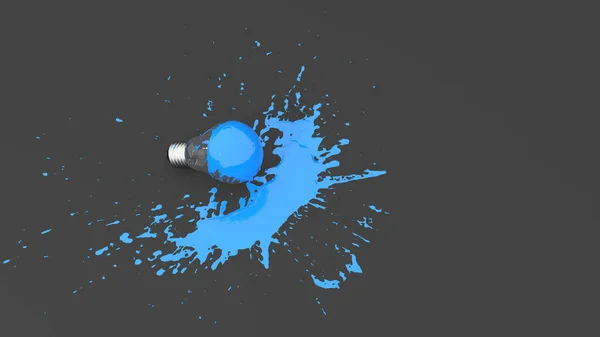 Glühbirne Mit Blauer Farbe Form Eines Schandflecks Illustration — Stockfoto