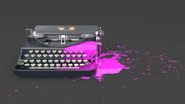 Typewriter Stained Pink Ink Form Blot Illustration — Stock Photo, Image