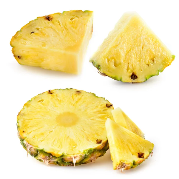 Pineapple slices isolated on white — Stock Photo, Image