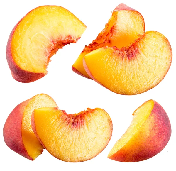 Peach slices isolated on white background — Stock Photo, Image