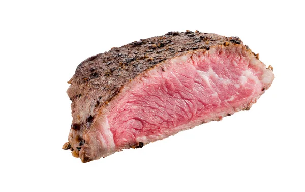 Pečený hovězí steak na bílém pozadí — Stock fotografie