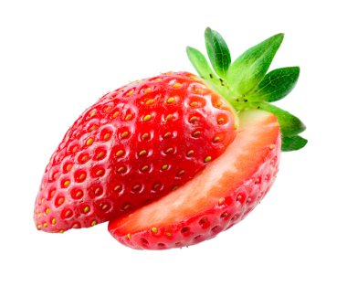 Çilek beyazda izole edilmiş