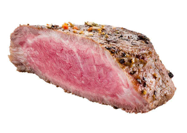 GRILOVANÝ Steak na bílém pozadí — Stock fotografie