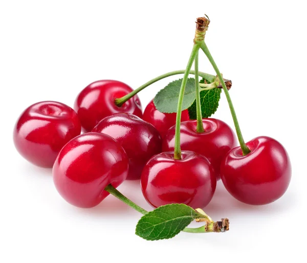 Cherry. Halda bobulí izolovaných na bílém — Stock fotografie