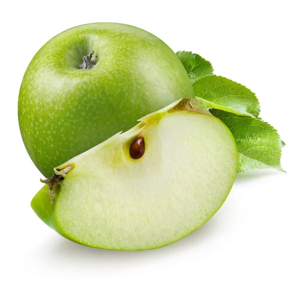 Green apple. Composition isolated on a white background — Stock Photo, Image