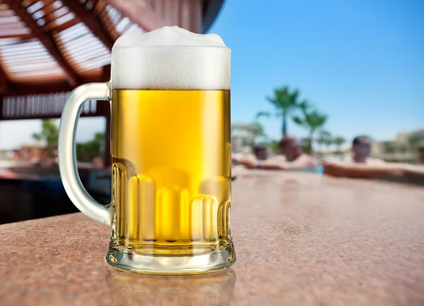 Korsó világos sör szabadtéri — Stock Fotó