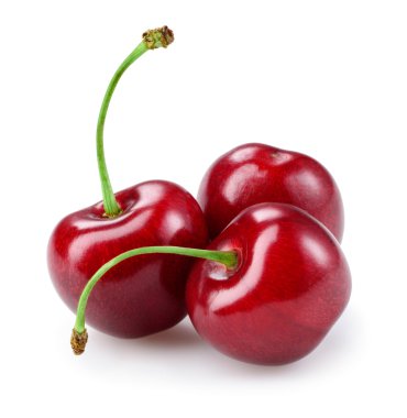 kiraz yaprağı üzerinde beyaz izole.