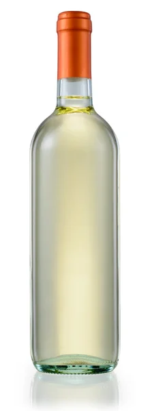 White wine bottle isolated. With clipping path — Stock Photo, Image