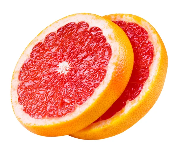 Grapefruit segmenten geïsoleerd op witte achtergrond — Stockfoto