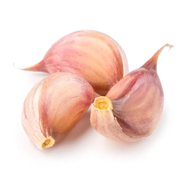 Cloves of garlic isolated on white background — Stock Photo, Image