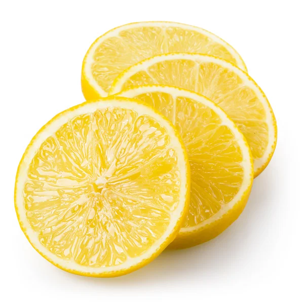 Lemon slices isolated on white. With clipping path — Stock Photo, Image