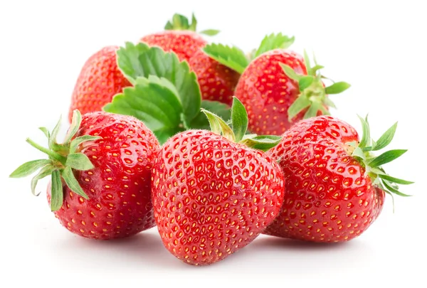 Φράουλες απομονωμένες σε λευκό φόντο. — Φωτογραφία Αρχείου