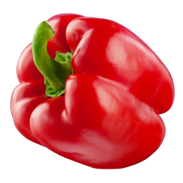 Sweet red pepper. Fresh paprika isolated on white. With clipping — Stock Photo, Image