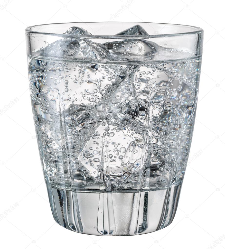 Water with ice. With clipping path