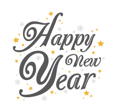 Kar taneleriyle yeni yıl mektupları. - Mutlu yıllar. Vektör illüstrasyonu.