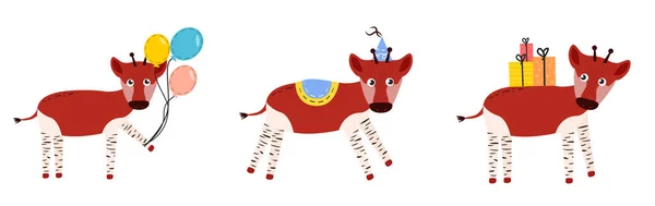 Illustrazione Okapi Okapi Personaggio — Vettoriale Stock