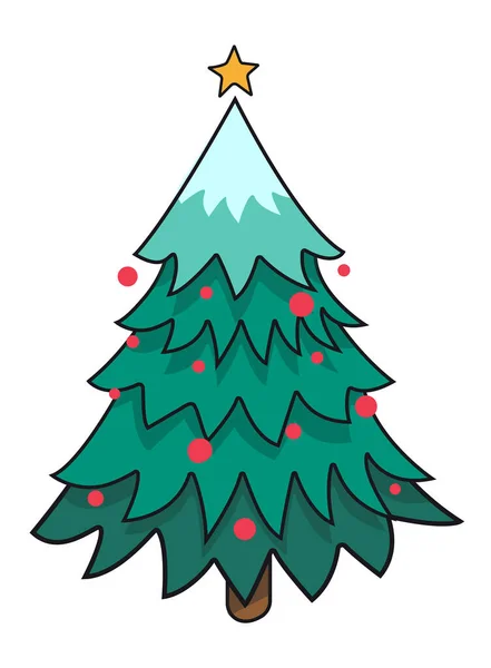 Christmas Tree Star Toys Christmas Tree Decorations Vector Illustration — Stock Vector
