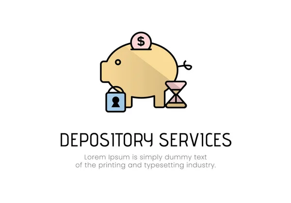 Logo voor depositodiensten. Vectorillustratie. — Stockvector
