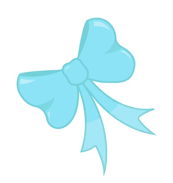 Blue bow. Vector illustration. Valentines Day — Stock Vector