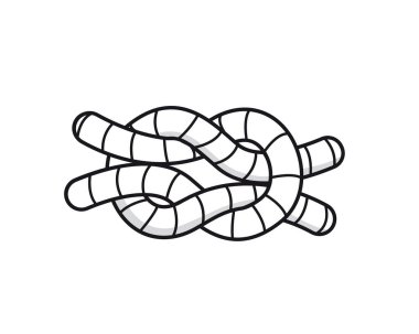 Düğüm. Vektör çizimi. Siyah simge