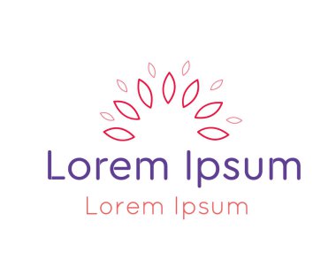 Farklı boyutlarda yaprakları olan logo. Vektör