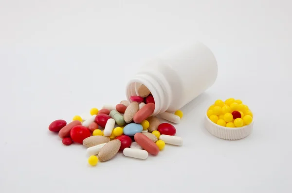 Different pills from a bottle — Stock Photo, Image