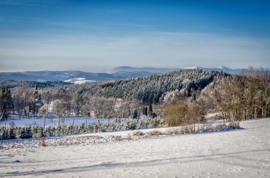 Bukovina Kłodzka part of Kudowa Zdroj in Poland in the Sudetenland clipart