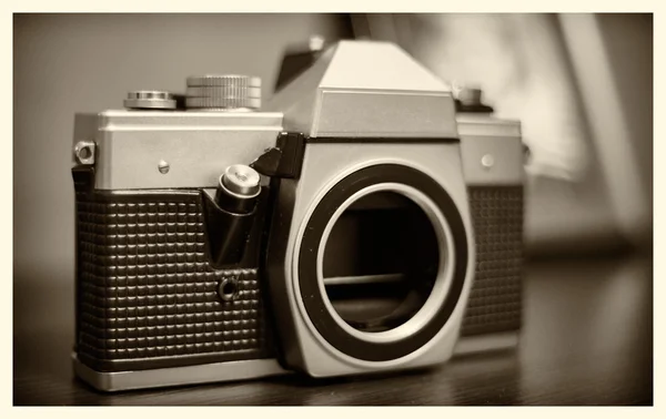 Old camera in retro style — Stock Photo, Image