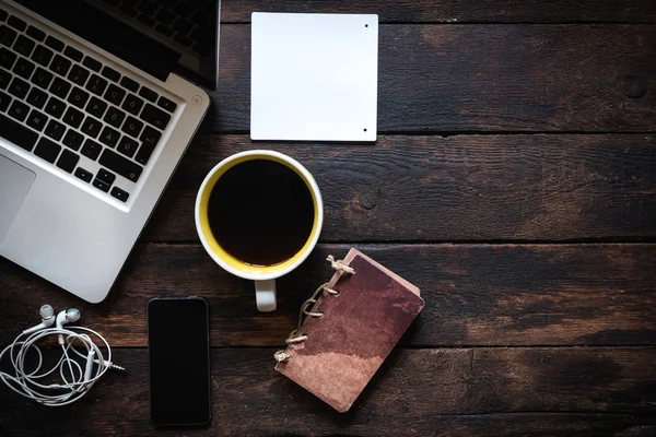 Office desk from above — Stock Photo, Image