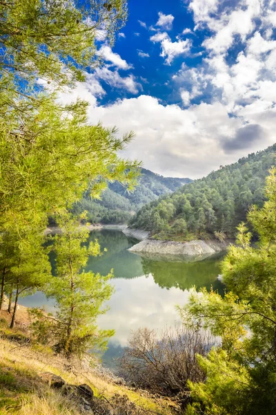 Krásná Krajina Jezera Hor Kypru — Stock fotografie