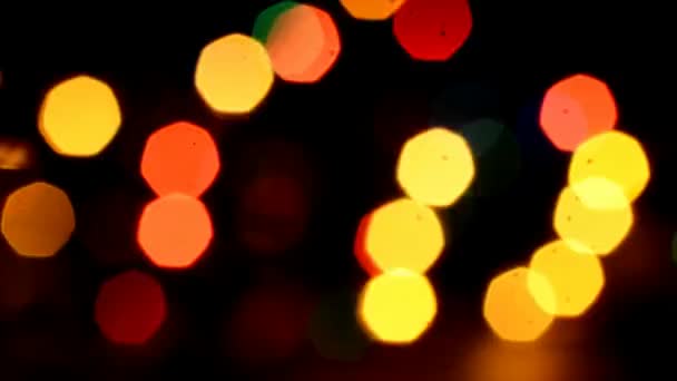 Bunte, verschwommene, Bokeh Lichter Hintergrund — Stockvideo