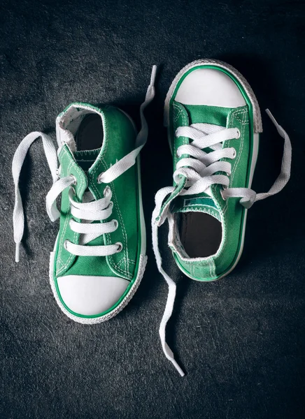 Green child sneakers — Stock Photo, Image