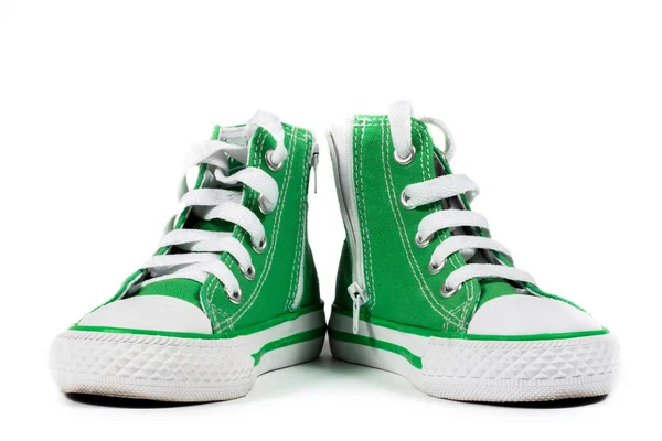 Pair of fashionable green sneakers — Stock Photo, Image