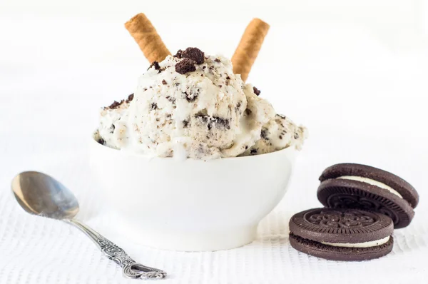 Ice cream with stracciatella flavor