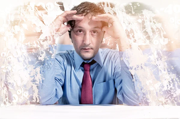 Man under stress due to finances — Stock Photo, Image