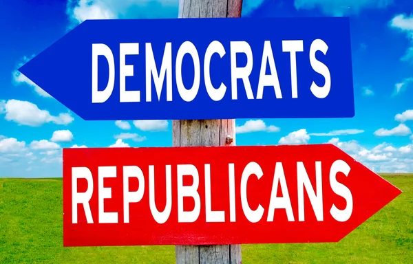 Republican and Democrat sign — Stock Photo, Image