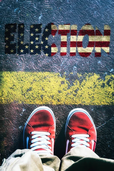 Man standing above American elections — Stock Photo, Image