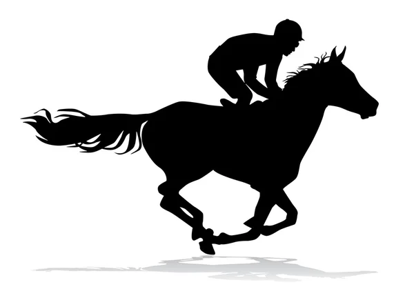 Jockey a caballo — Vector de stock