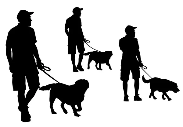 Man walking with a dog — Stock Vector