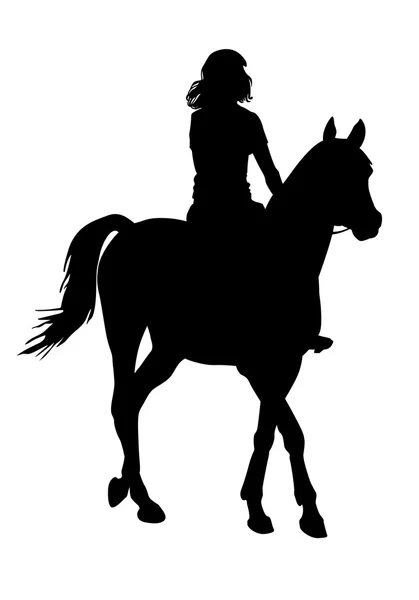 Chica a caballo — Vector de stock