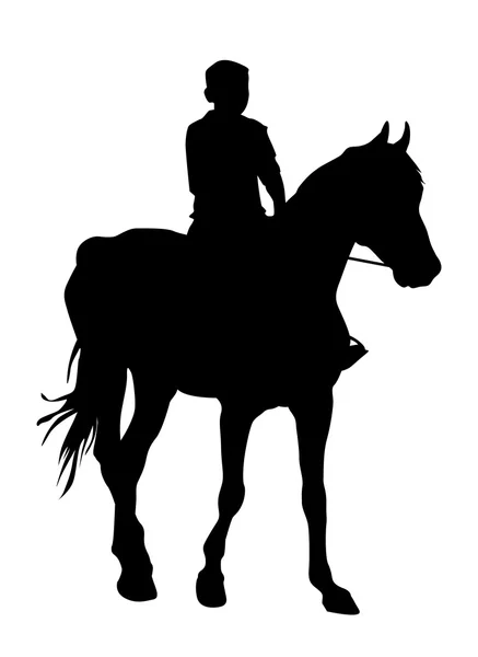 Niño a caballo — Vector de stock