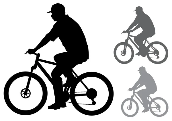 Man with a bicycle — Stock Vector