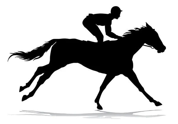 Jockey sur un cheval — Image vectorielle