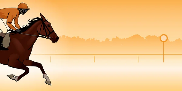 馬に乗るジョッキー — ストックベクタ