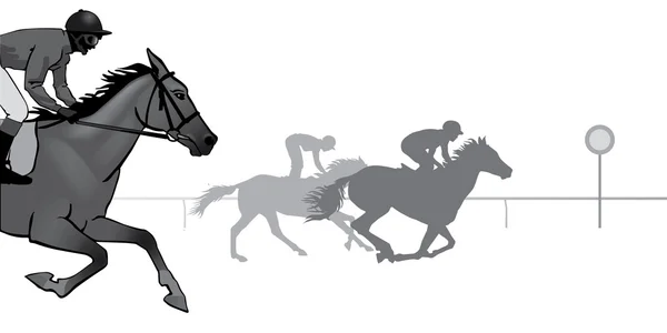 馬のレースのシルエット — ストックベクタ