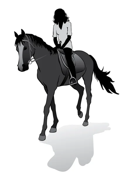 Girl on horse — Stock Vector