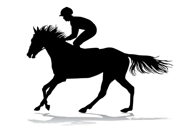 Jockey op een paard — Stockvector